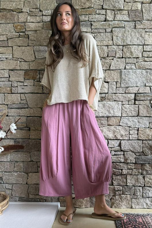  Jo Jo Quirky Hopsack Crop Pant Indian Pink